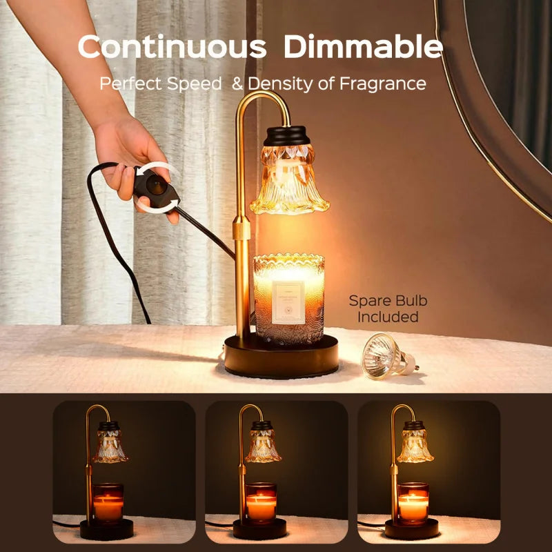 JACKYLEDCandle Heater Lamp with Timer，Adjustable Height/Temperature，Domestic Aromatherapy Candle Heater Decoration Home