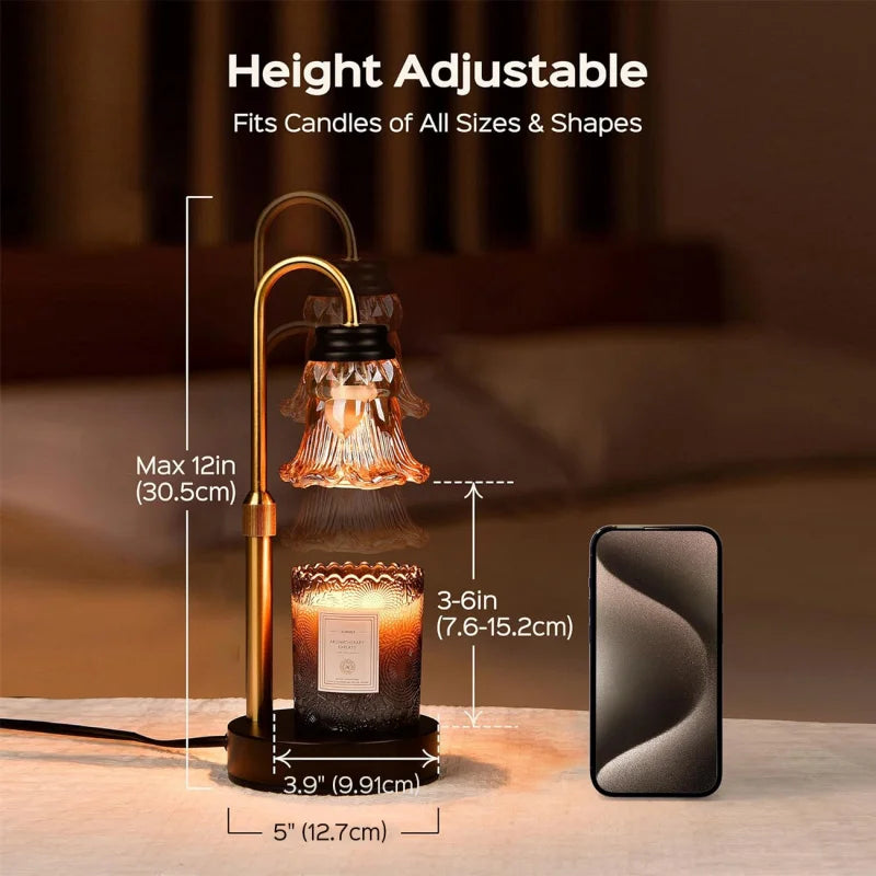 JACKYLEDCandle Heater Lamp with Timer，Adjustable Height/Temperature，Domestic Aromatherapy Candle Heater Decoration Home