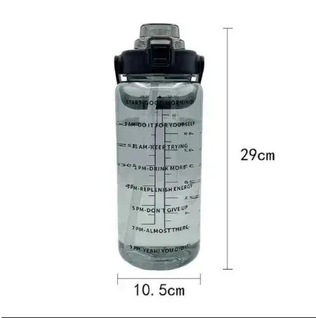 2L Portable Water Bottle Large Capacity Plastic Straw Water Cup Drink